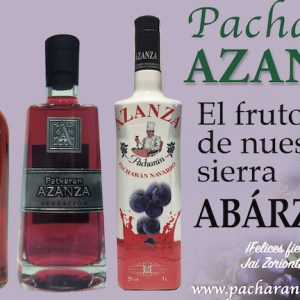 Vista de tres licores de Pacharan en Navarra de la empresa Azanza
