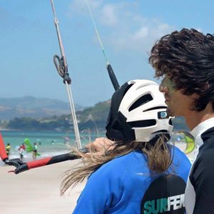 Alumna en el curso de kite con la Escuela Surfer Tarifa en Tarifa