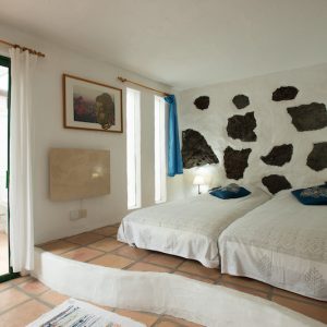Habitación con dos camas en el complejo rural el Sitio en El Hierro