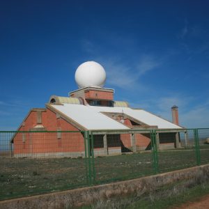 Vista del edificio de meteorología en Autilla del Pino en la provincia de Palencia