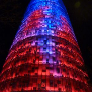 Vista nocturna de Barcelona