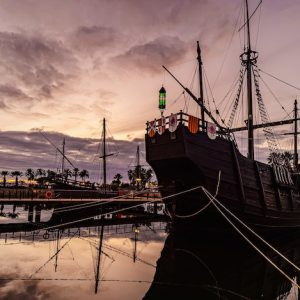 Carabela en el Muelle de las Carabelas en la provincia de Huelva
