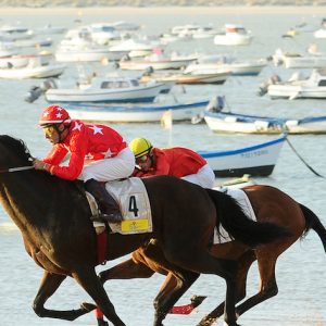 Carreras de caballos en Sanlúcar de Barrameda en la provincia de Cádiz