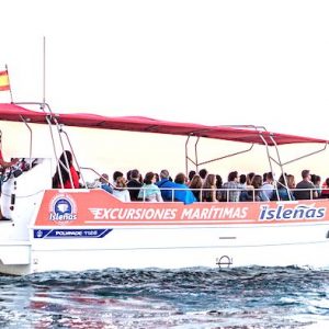 Vista del barco de excursiones en barco desde Isla Cristina