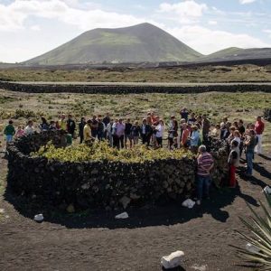 Visitantes en visita guiada bodega lanzarote