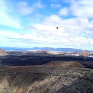 Vista del interior del cráter de la Caldera Blanca en Lanzarote