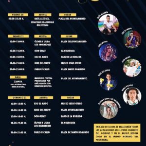 Programa festival ayuntamiento de Santillana del Mar en septiembre