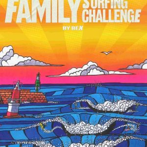 Cartel de Family Surfing Challenge en San Vicente de la Barquera en Cantabria
