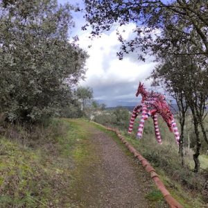 Sendero en la aldea de Azuel en Cardeña