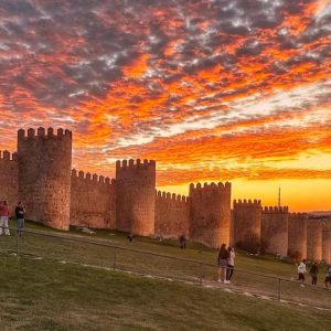 Vista en febrero de las murallas de Ávila