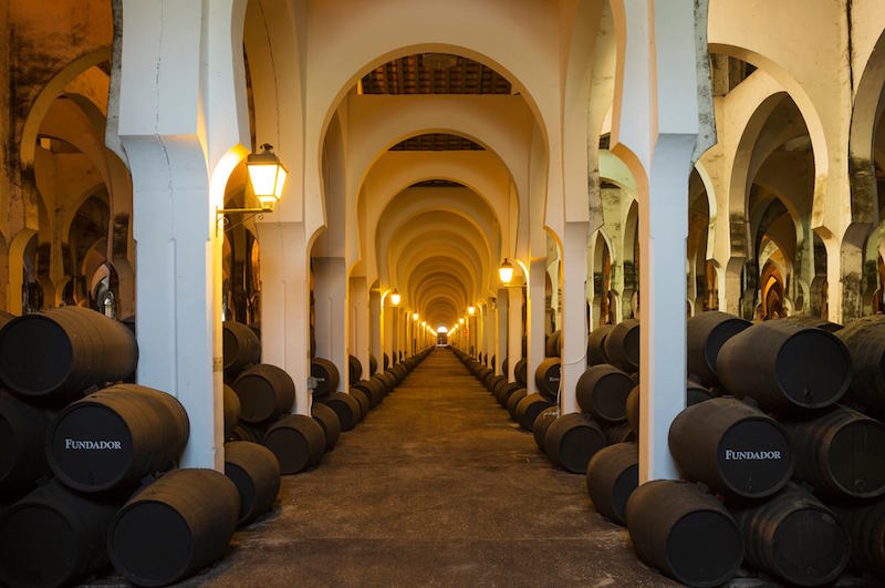 Interior de Bodegas Fundador en Jerez de la Frontera