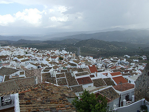 Vista del Castillo en Olvera en la provincia de Cádiz