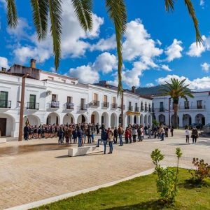 La plaza de España en Herrera del Duque