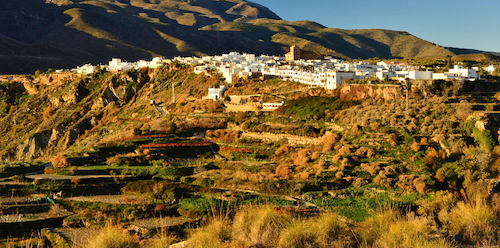 Vista de Padules en la Alpujarra en Andalucía