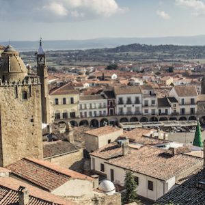 La Plaza Mayor de Trujillo en la provincia de Cáceres