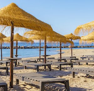 La playa de Aguadulce en Roquetas de Mar