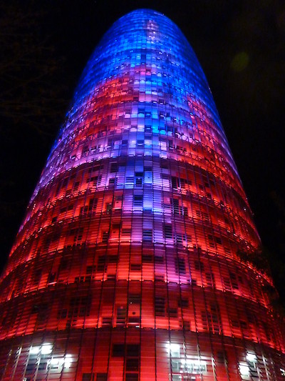 Vista nocturna de Barcelona