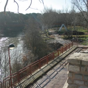 El puente de madera en Pesquera de Duero