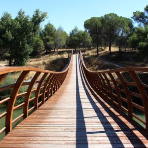 El puente de madera en Pesquera de Duero
