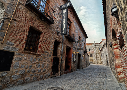 Vista de un restaurante en Avila en Castilla y Leon